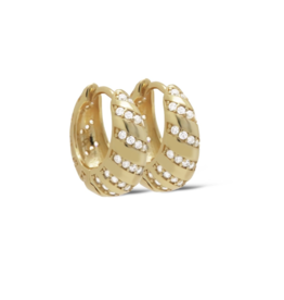 Karma Jewelry Karma Jewelry oorbellen H487GP earrings hinged hoops Lume 925 silver gold plated 15 MM