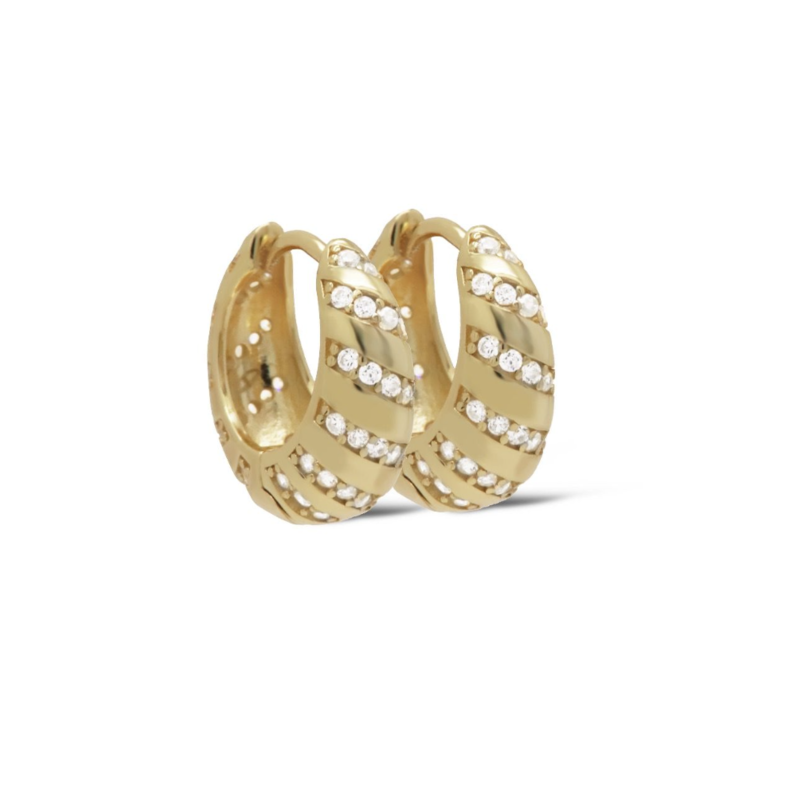 Karma Jewelry Karma Jewelry oorbellen H487GP earrings hinged hoops Lume 925 silver gold plated 15 MM