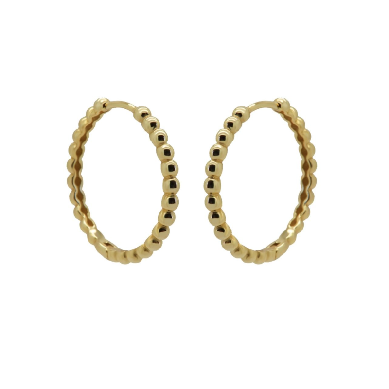 Karma Jewelry Karma Jewelry oorbellen H350GP earrings Hinged hoops Chérie 925 silver goldplated 24 MM