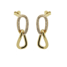 Karma Jewelry Karma Jewelry oorbellen X125GP Symbols XL oval twist 925 silver gold plated
