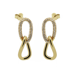 Karma Jewelry Karma Jewelry oorbellen X125GP Symbols XL oval twist 925 silver gold plated