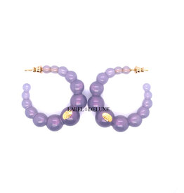 Gas Bijoux Jewelry Gas Bijoux oorbellen 420119 Earrings Creole Andy Purple 4 CM