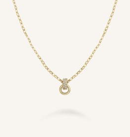 Rosefield Rosefield Jewelry ketting JNBSG-J898 Bow studs necklace stainless steel gold 42 - 46 CM