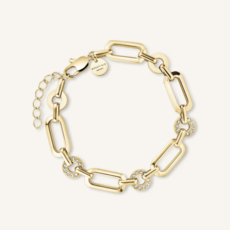 Rosefield Rosefield Jewelry armband JBOSG-J900 Studs zirconia bracelet stainless steel gold 16.5 - 19.5 cm