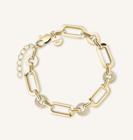 Rosefield Rosefield Jewelry armband JBOSG-J900 Studs zirconia bracelet stainless steel gold 16.5 - 19.5 cm