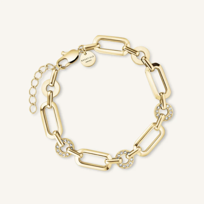 Rosefield Rosefield Jewelry armband JBOSG-J900 Studs zirconia bracelet stainless steel gold 16.5 - 19.5 cm