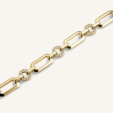 Rosefield Rosefield Jewelry armband JBOSG-J900 Studs zirconia bracelet stainless steel gold 16.5 - 19.5 cm