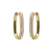 Karma Jewelry Karma Jewelry oorbellen H323GP earrings hinged hoops zirconia oval  2 cm