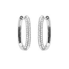 Karma Jewelry Karma Jewelry oorbellen H323GP earrings hinged hoops zirconia oval  2 cm