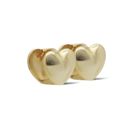 Karma Jewelry Karma Jewelry oorbellen H480GP earrings hinged hoops heart 925 silver gold plated 10 MM