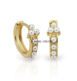 Label Deluxe Collection Label Deluxe oorbellen LDLGO200425PAW earrings Pearls silver 925 gold plated 1.65 cm