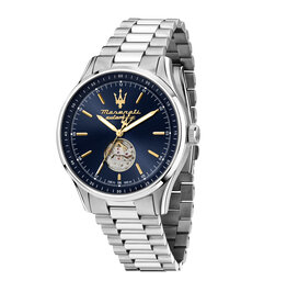 Maserati Maserati R8823124002 Sorpasso Automaat (zilver/blauw) 42 mm heren horloge