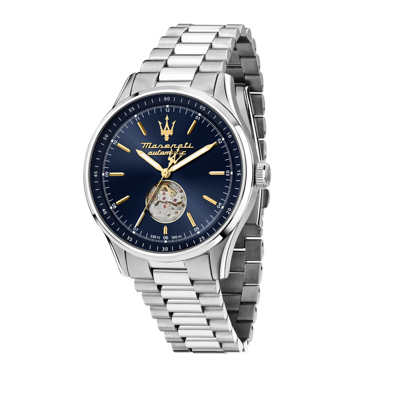 Maserati Maserati R8823124002 Sorpasso Automaat (zilver/blauw) 42 mm heren horloge