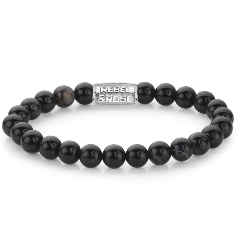 Rebel & Rose Rebel & Rose armband RR-80089-S-M Bracelet Black Velvet  17.5 CM - 8 MM