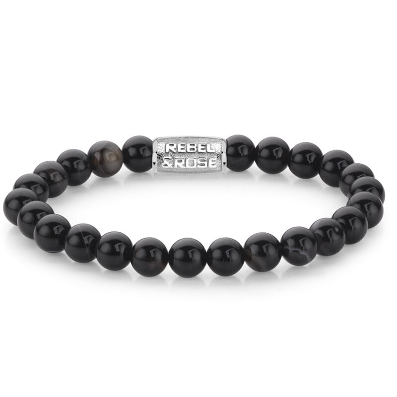 Rebel & Rose Rebel & Rose armband RR-80089-S-M Bracelet Black Velvet  17.5 CM - 8 MM