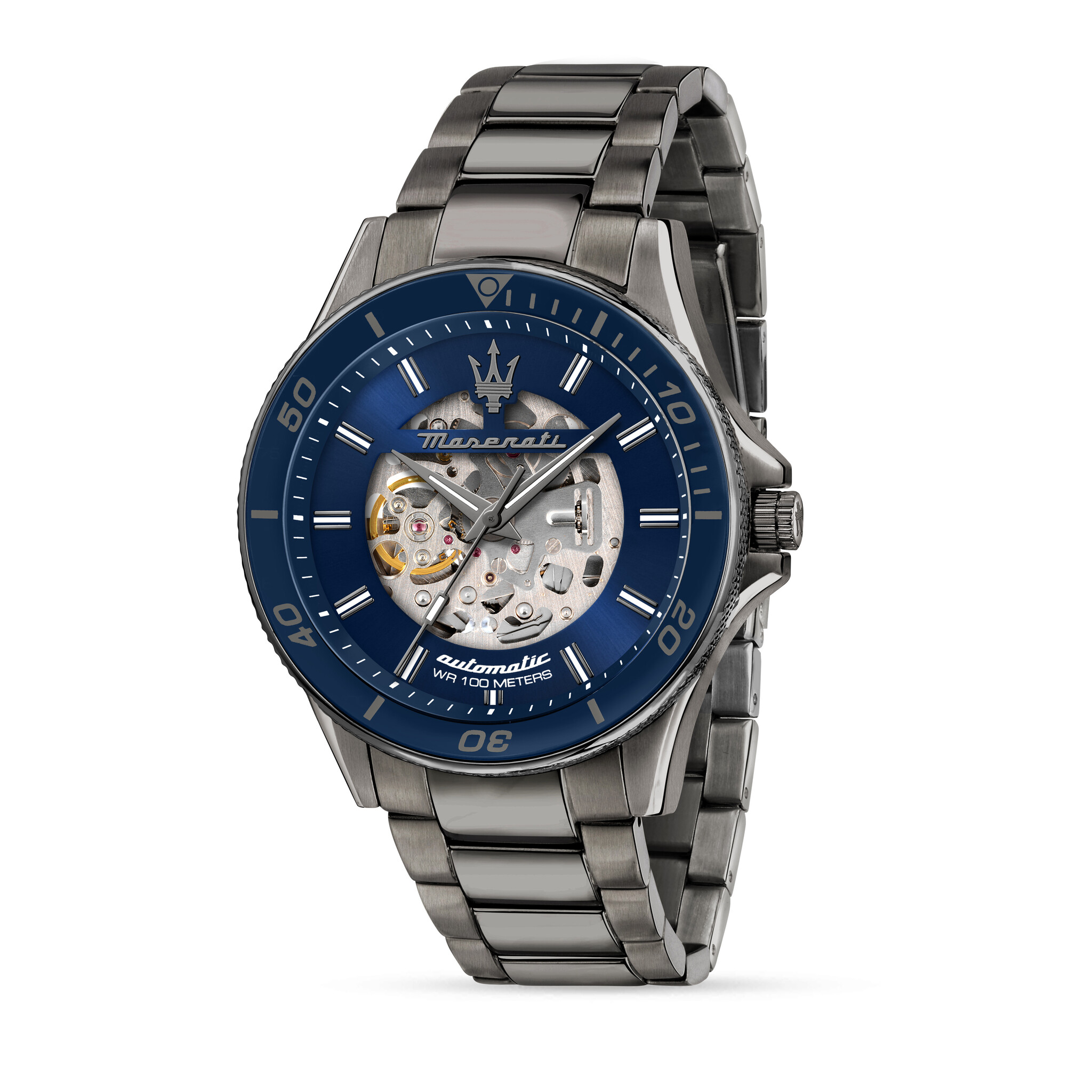 Maserati R8823140015 Sfida automaat skeleton watch (gunmetal blauw