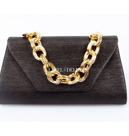 Label Deluxe bag Label Deluxe tas Ayla Bag Black gold big chain 12 x 22 x 5,5 CM