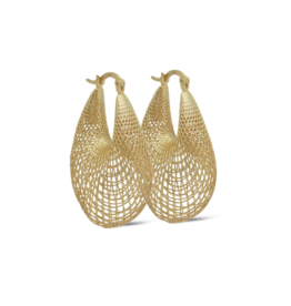 Karma Jewelry Karma Jewelry oorbellen H462GP Earrings plain Esme hoops silver gold plated 35 MM