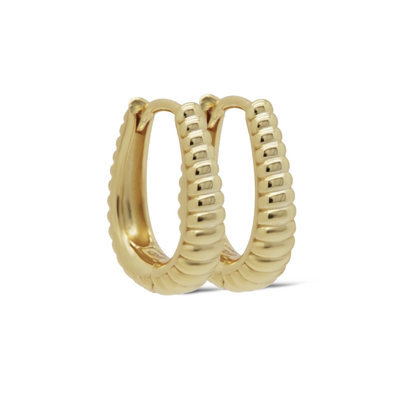 Karma Jewelry Karma Jewelry oorbellen H484GP Earrings Hinged hoops Olia Twist Silver gold plated 18 MM
