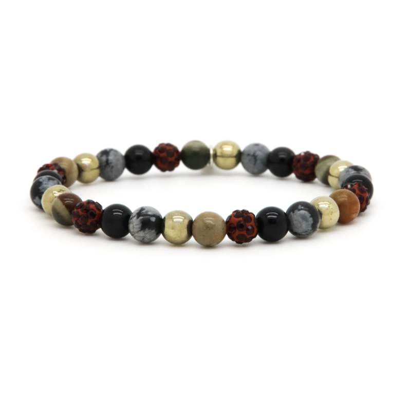Karma Jewelry Karma Jewelry armband 80127EL beads bracelet XS 6 MM Spiral Lily red crystal elastic
