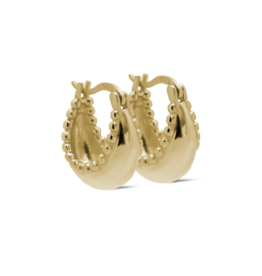Karma Jewelry Karma Jewelry oorbellen H509GP Earrings Hoops Birke dots 925 silver Gold plated 15 MM