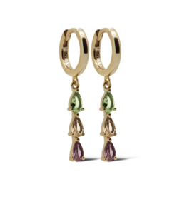 Karma Jewelry Karma Jewelry oorbellen A134GP_OG Earrings hinged hoops Olive 925 silver gold plated