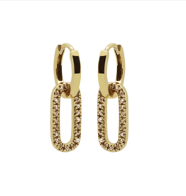Karma Jewelry Karma Oorbellen H187GP-C plain hinged hoops summer fling Champaign 925 silver gold plated 24 mm