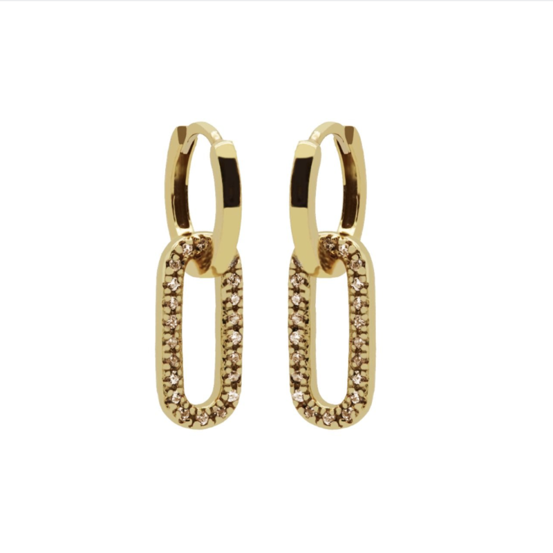 Karma Jewelry Karma Oorbellen H187GP-C plain hinged hoops summer fling Champaign 925 silver gold plated 24 mm