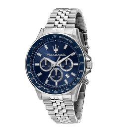 Maserati Maserati R8873640025 Sfida Chronograph watch ( zilver / blauw ) 44 MM heren horloge