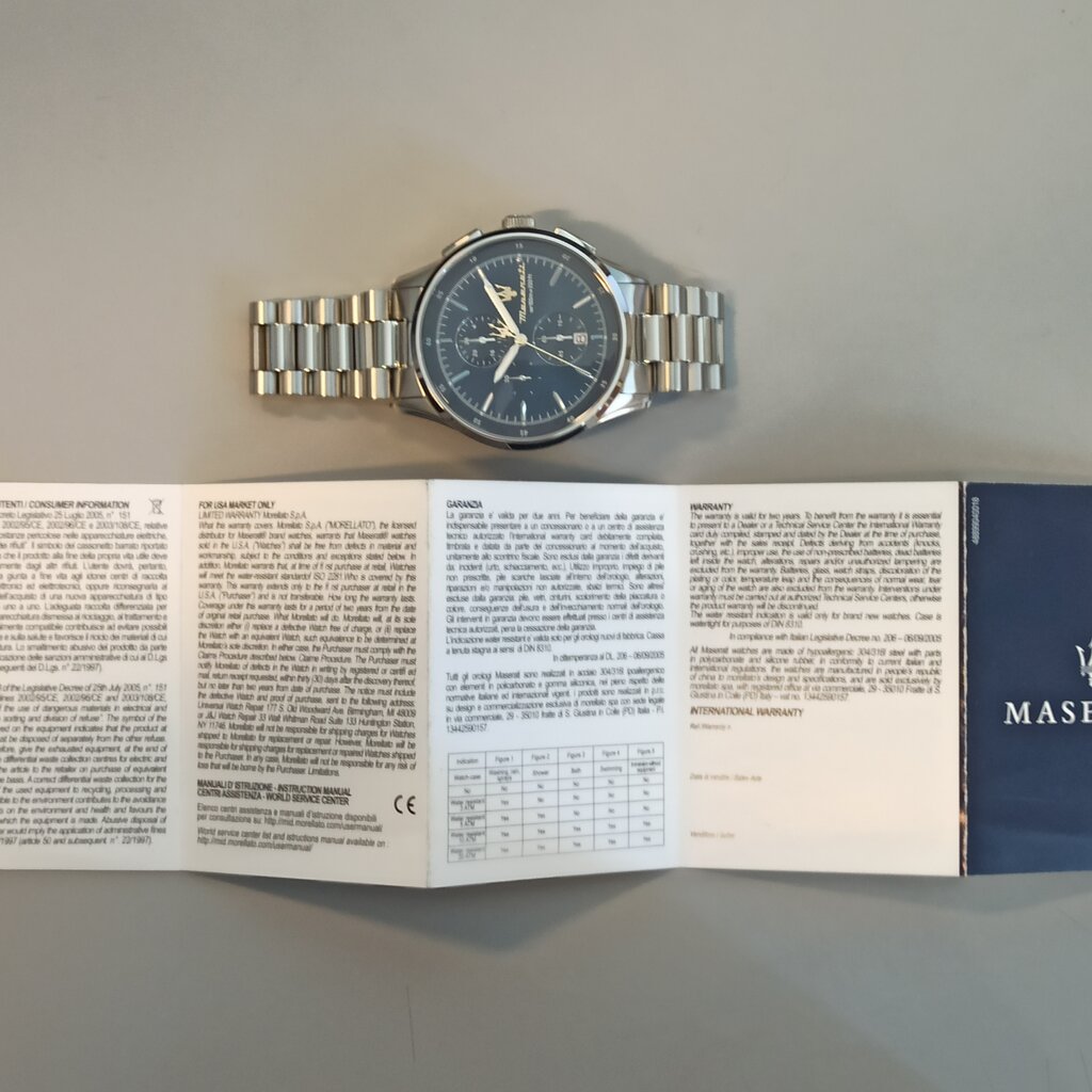 Maserati Maserati R8873624004 Sorpasso Chronograph watch ( zilver / blauw ) 42 MM heren horloge