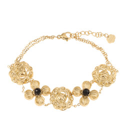 Rose & Camellia Rose & Camellia armband 4508 Bracelet Vintage flower black gold