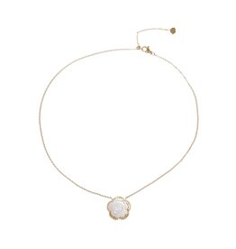 Rose & Camellia Rose & Camellia Ketting 9507 Necklace Rose mother of pearl gold 40 + 5 CM
