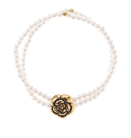 Rose & Camellia Rose & Camellia armband 8950 Bracelet Vintage flower pearl gold elastic