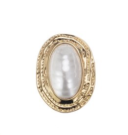 Rose & Camellia Rose & Camellia Broche 6504 Broche pearl big gold