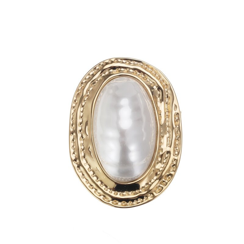 Rose & Camellia Rose & Camellia Broche 6504 Broche pearl big gold