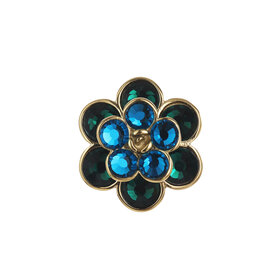 Rose & Camellia Rose & Camellia Broche 5952 Broche flower mini green blue gold