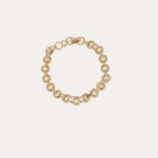 Gas Bijoux Jewelry Gas Bijoux armband 509474 Bracelet Mistral gold with mother of pearl & strass 16 CM / 0,8 CM