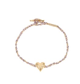 Rose & Camellia Rose & Camellia armband 5953 Bracelet cord & chain with heart gold