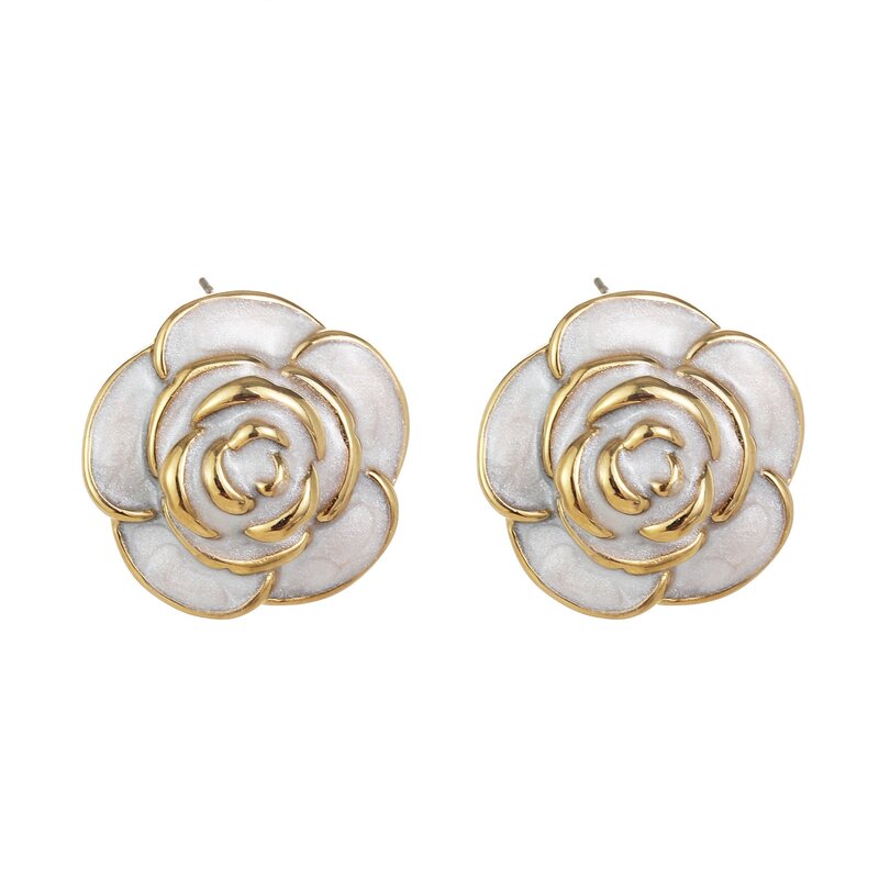 Rose & Camellia Rose & Camellia oorbellen 8955 Earrings rose white gold