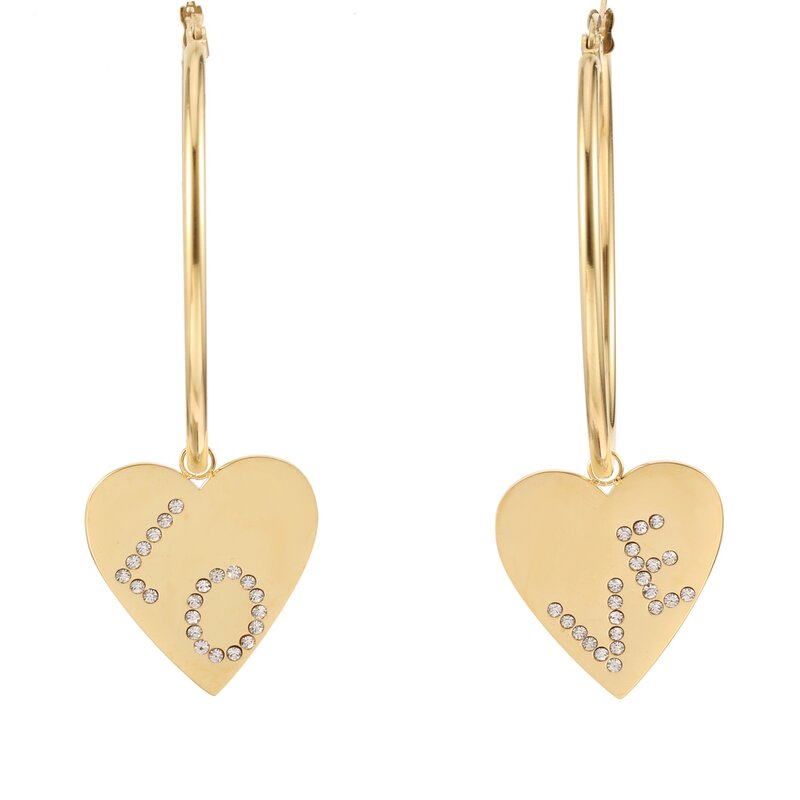 Rose & Camellia Rose & Camellia oorbellen 8951 Earrings hoops with love 6.5 CM