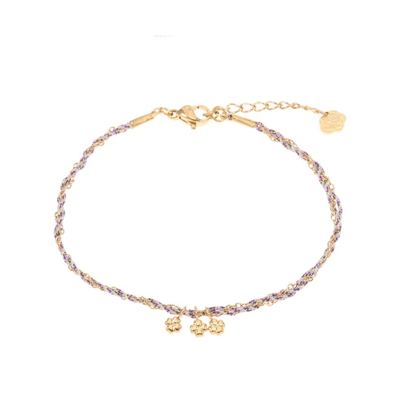 Rose & Camellia Rose & Camellia armband 6957 Bracelet cord & chain with flowers1 gold