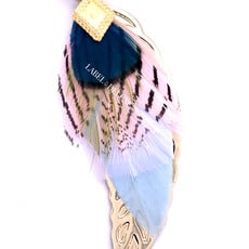 Gas Bijoux Jewelry Gas Bijoux oorbellen 298070 Sao feather earrings small size gold star aventurine green light pink and blue