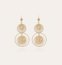 Gas Bijoux Jewelry Gas Bijoux oorbellen  Earrings Idylle petite Pearl gold 7 CM