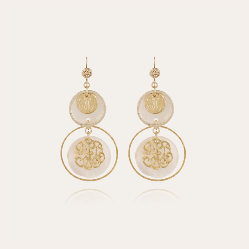 Gas Bijoux Jewelry Gas Bijoux oorbellen  Earrings Idylle petite Pearl gold 7 CM