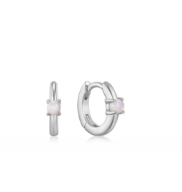 Ania Haie Ania Haie oorbellen E035-15H silver opal huggie hoop S