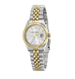 Philip Watch Philip Watch R8253107519 Caribe Urban (zilver/goud/zilver) 31 mm Swiss Made dames horloge