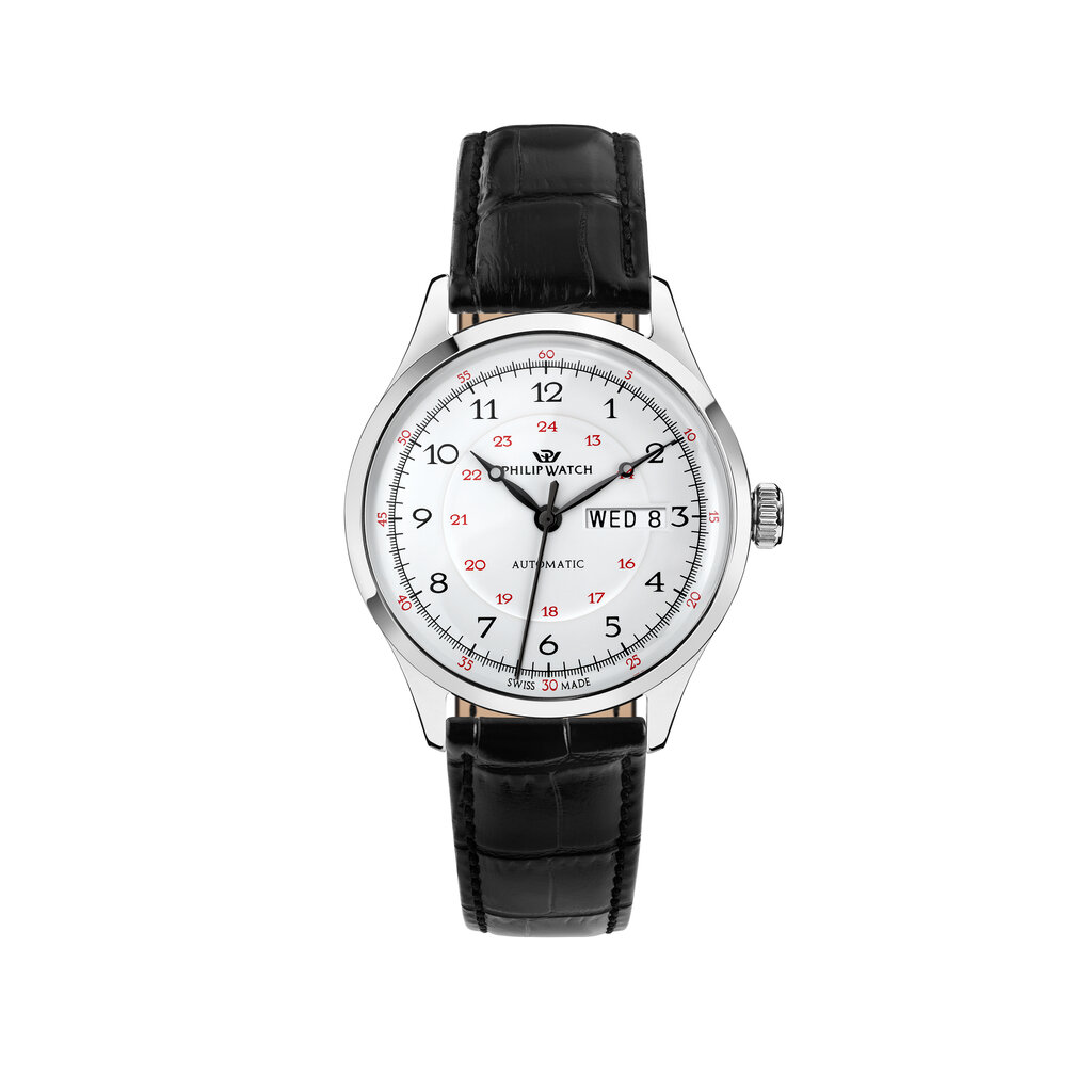 Philip Watch Philip Watch R8223225001 Museum (zilver/wit) 40 mm Swiss Made heren horloge