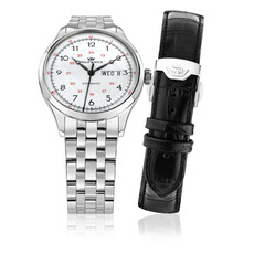 Philip Watch Philip Watch R8223225001 Museum (zilver/wit) 40 mm Swiss Made heren horloge