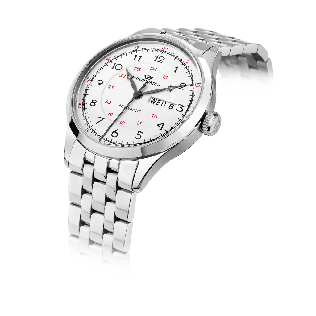 Philip Watch Philip Watch R8223225001 Museum (zilver/wit) 40 mm Swiss Made heren horloge