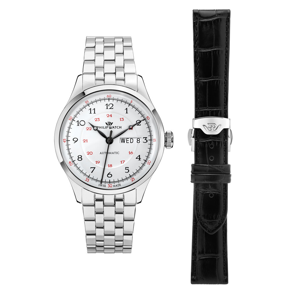Philip Watch Philip Watch R8223225001 Museum (zilver/wit) 40 mm Swiss Made heren horloge